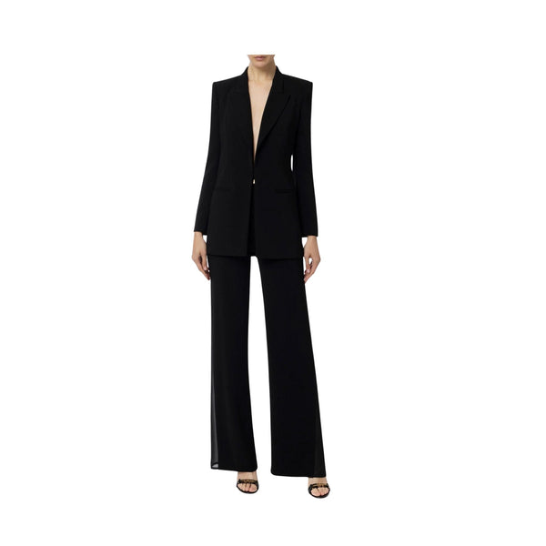 Elisabetta Franchi Tailleur Tailleur Donna con pantalone con inserto trasparente Nero - Francavilla Moda